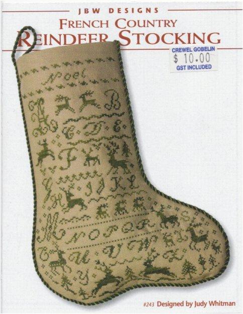 FRENCH COUNTRY – REINDEER STOCKING - JBW Designs by Judy Whitman
