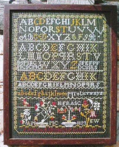 NEW ENGLAND SAMPLER  Circa 1810 - The Scarlet Letter