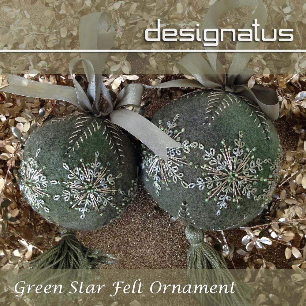 GREEN STAR FELT ORNAMENT - Designatus Designs