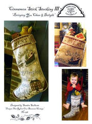 CiINNAMON STICK STOCKING - Bringing You Cheer & Delight - Homespun Elegance Ltd