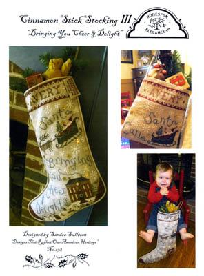 CiINNAMON STICK STOCKING - Bringing You Cheer & Delight - Homespun Elegance Ltd