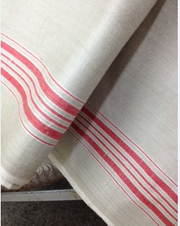 VINTAGE MANGLE CLOTHS - red stripe