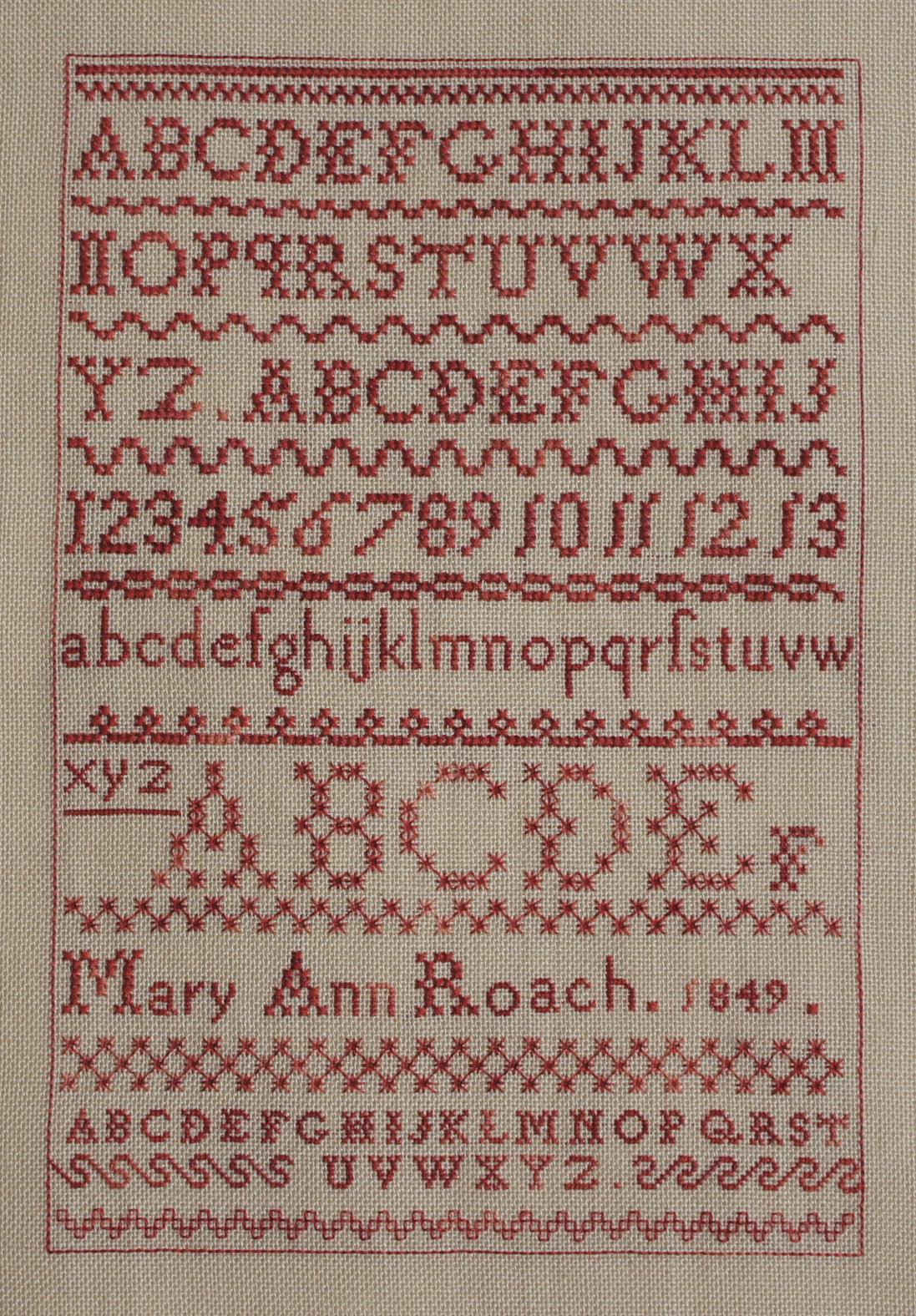 MARY ANN ROACH - TWO SAMPLERS - Sovereign Samplers