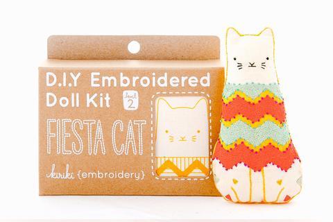 Fiesta Cat - Embroidery Kit - Kiriki Press
