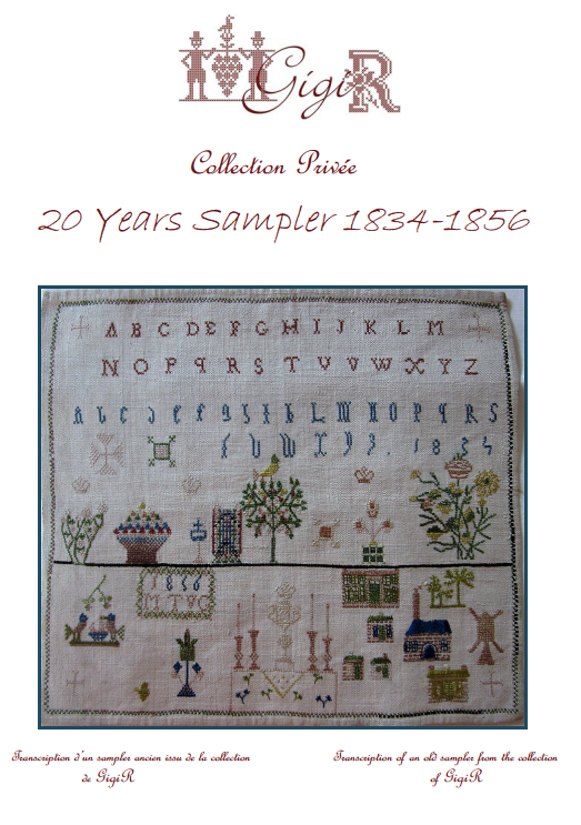 20 YEARS SAMPLER 1834 - 1856 Gigi R Designs,  Private Collection