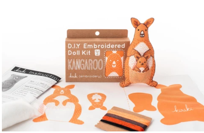 Kangaroo - Embroidery Kit - Kiriki Press