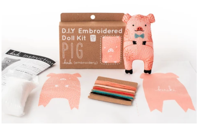 Pig - Embroidery Kit - Kiriki Press