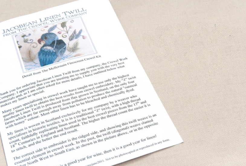 JACOBEAN LINEN TWILL - The Crewel Work Company