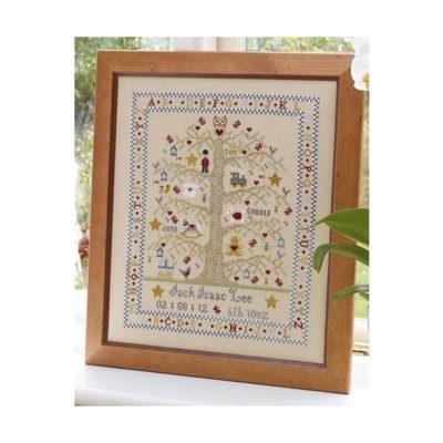 TREE A-Z BIRTH SAMPLER - BOY - Historical Sampler Company
