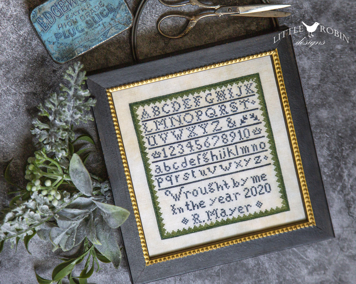 A SAMPLER IN BLUE & GREEN - Little Robin Designs