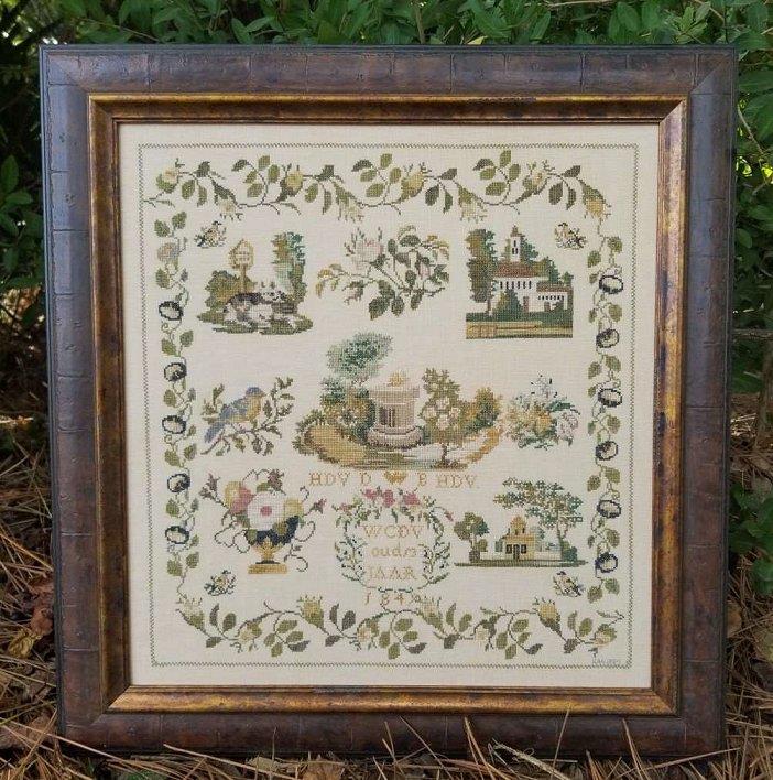 DUTCH ROSE GARDEN 1849 - Samplers Not Forgotten