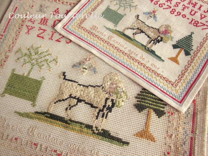 Marie Cantais 1877 Reproduction Sampler - Couleur Tourterelle
