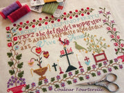 Anais Hermite 1856 Reproduction Sampler - Couleur Tourterelle