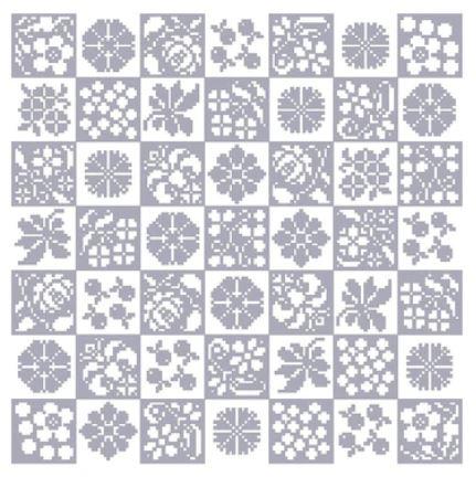 FLORAL DUET No. 1 - Antique Samplers and Needlework