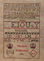 PDF Download - Margaret Bodin 1802 'The Vowel Sampler' - Sovereign Samplers
