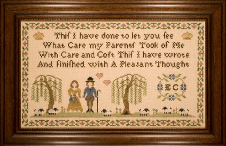 WITH A PLEASANT THOUGHT - design by Ellen Chester - With my Needle