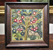 NEEDLEWORK PANEL OF A FRUIT TREE WITH TWO ANIMALS circa 1690 - The Scarlet Letter