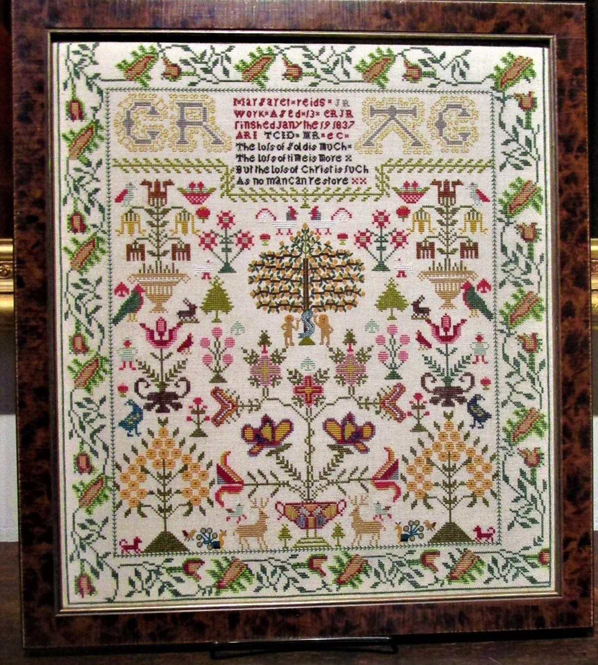 MARGARET REID SAMPLER 1837 - The Scarlet Letter