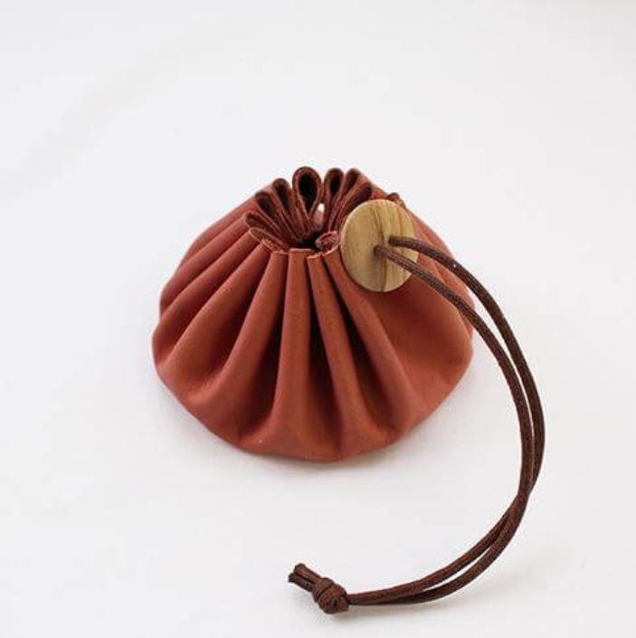 COHANA LEATHER DRAWSTRING POUCH BAG