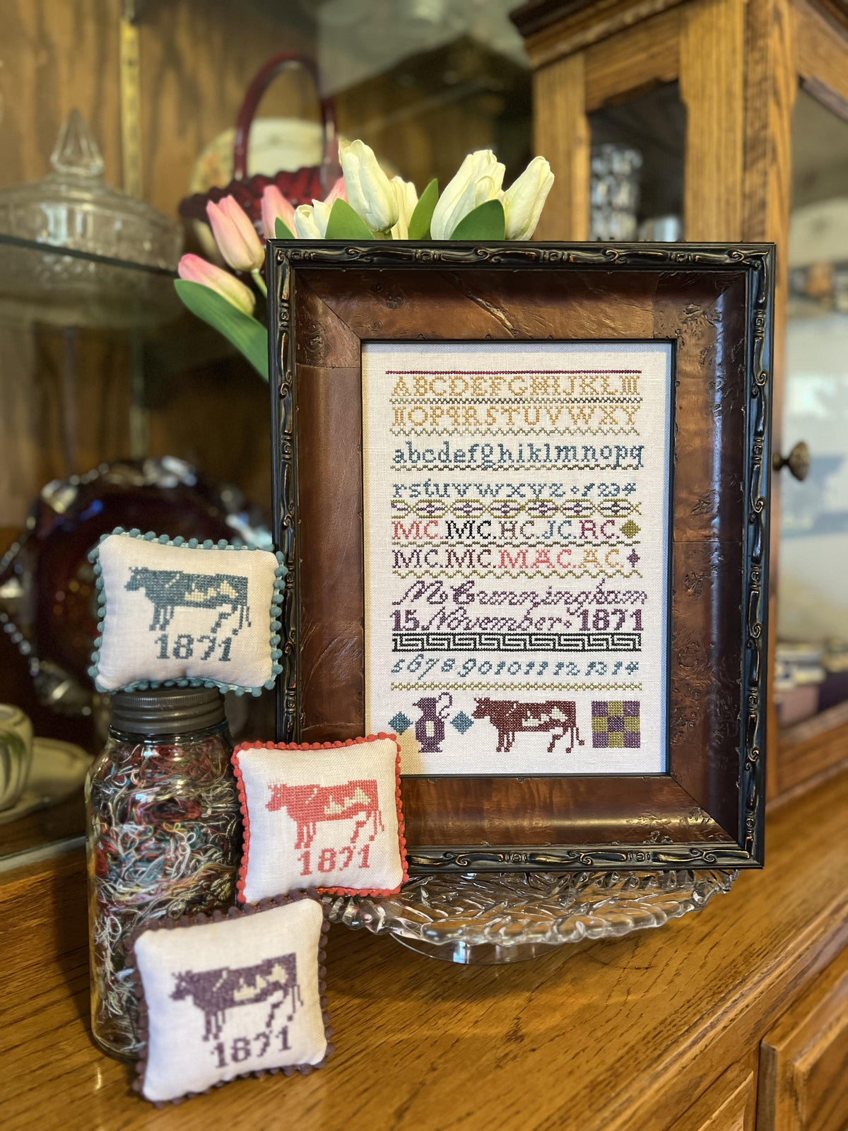 M CUNNINGHAM 1871 - Red Barn Samplers