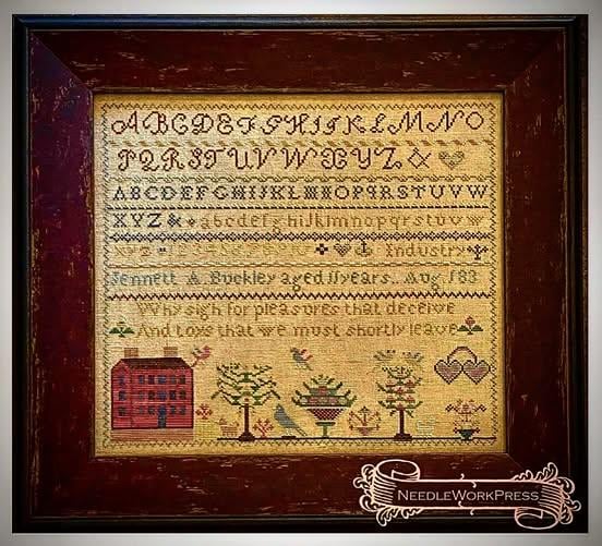 JENNETT BUCKLEY RED HOUSE SAMPLER - NeedleWorkPress