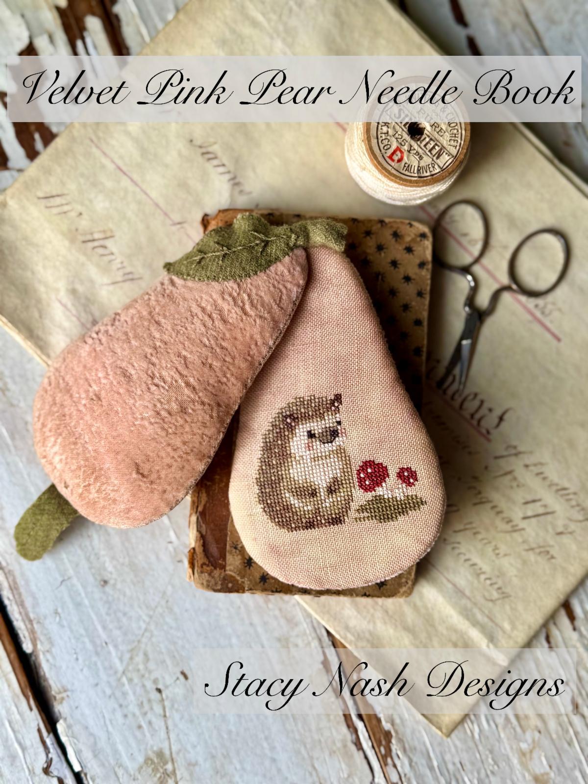 Velvet Pink Pear Needlebook - Stacy Nash Designs
