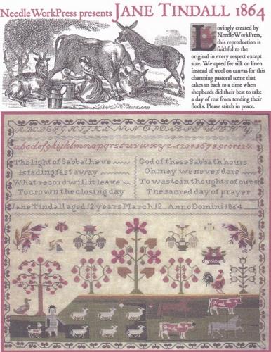 JANE TINDALL 1864 SAMPLER - NeedleWorkPress