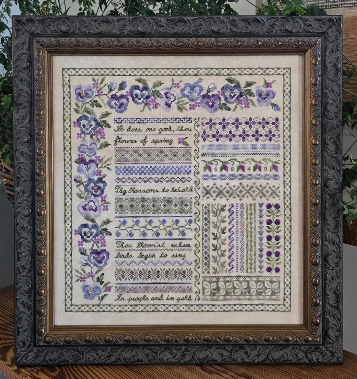 PANSY GARDEN SAMPLER CHART - Samplers Not Forgotten