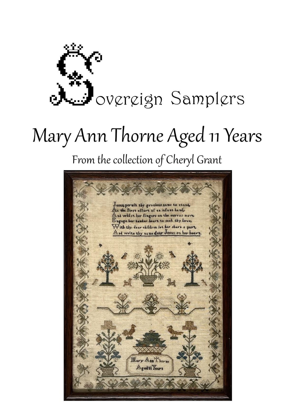 MARY ANN THORNE AGED 11 YEARS - Sovereign Samplers