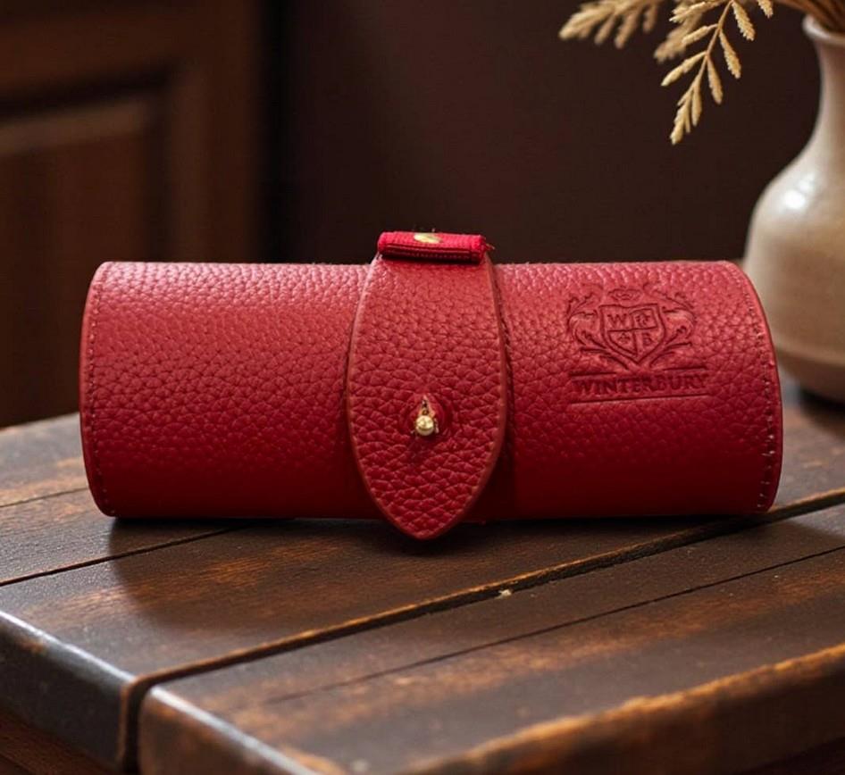 Maroon Leather Scissor Case - WinterBury Leather Goods