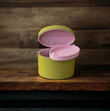 Citron Small Leather Needlework Case - WinterBury Leather Goods