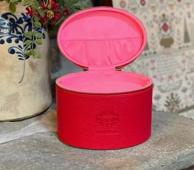Red Small Leather Needlework Case - WinterBury Leather Goods