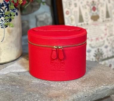 Red Small Leather Needlework Case - WinterBury Leather Goods
