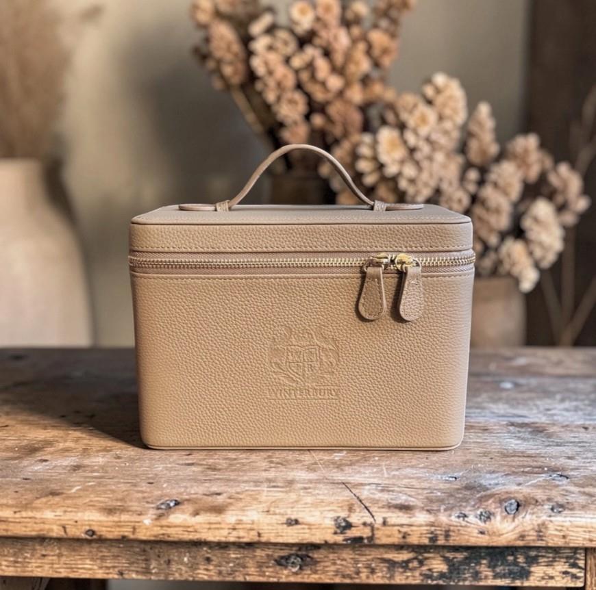 Khaki Double Tray Sewing Case - WinterBury Leather Goods