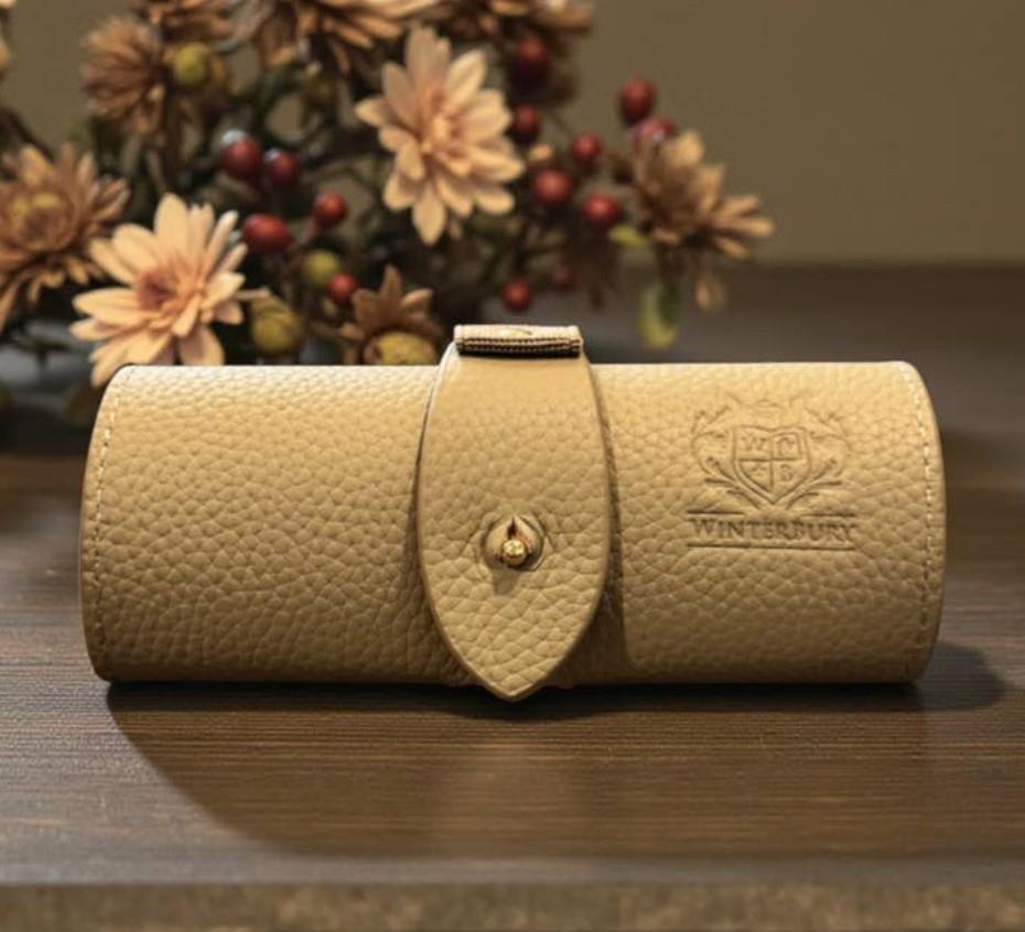 Khaki Leather Scissor Case - WinterBury Leather Goods