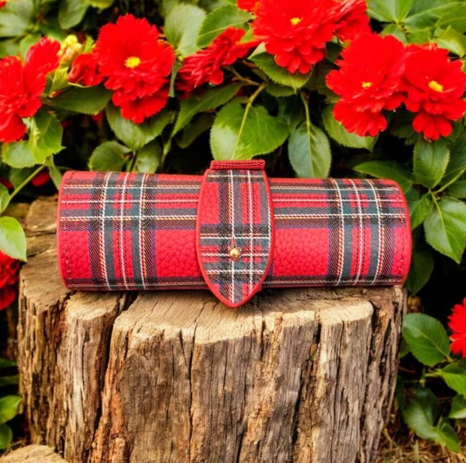 Tartan Plaid Scissor Case - WinterBury Leather Goods