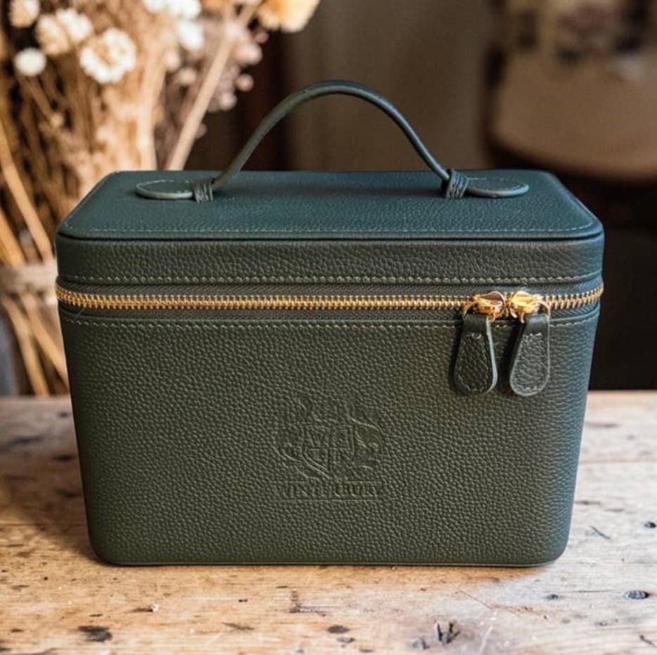 Greenish Teal Double Tray Sewing Case - WinterBury Leather Goods