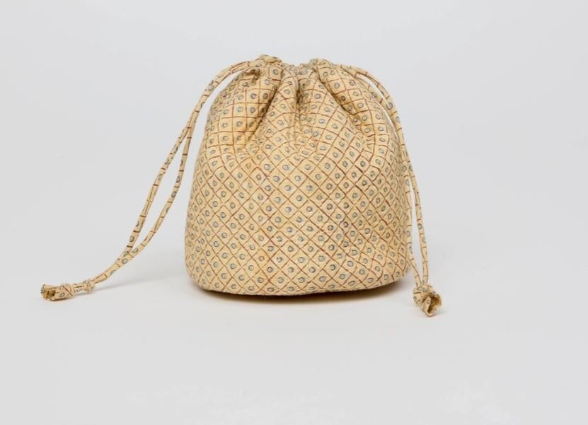 Block Print Quilted Drawstring Pouches